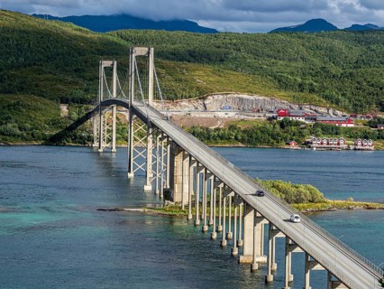 Tjeldsundbrua bridge south of Harstad, Norway