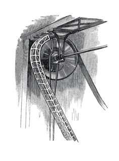 Exhibition on accident prevention in Berlin 1889, safety cage around a flywheel, digital