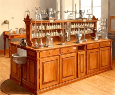 Chemical laboratory, 1886, University Leipzig, Germany