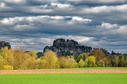 Schrammsteinblick, Schrammsteine rock formation, climbing rocks, view, landscape, sandstone cliffs,