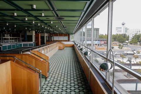View of the vacant ICC, International Congress Center Berlin. The ICC has been added to the Berlin