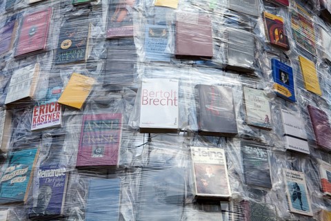 'The Parthenon of Books' by the Argentinian conceptual artist Marta Minujin, banned books,