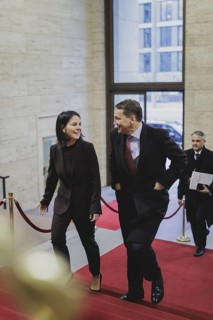 (L-R) Annalena Bärbock (Alliance 90/The Greens), Federal Foreign Minister, and Radoslaw Sikorski,