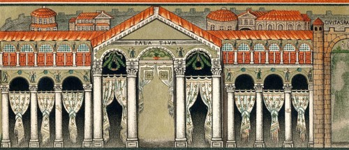The palace of Theodoric the Great in Ravenna, Flavius Theodericus Rex, about 454-526, king of the