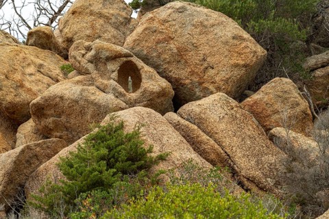Rock formation on the coast near Tizzano, Sartene, Corsica, France