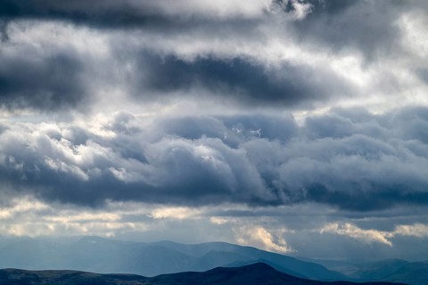 Cloud atmosphere in the mountains, Alvdal Vestfjell, Hedmark, Innlandet, Norway, August 2025
