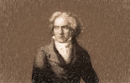 Ludwig van Beethoven, 1770 -1827, German composer, digitally altered
