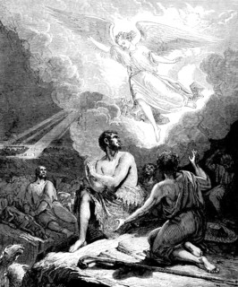 The angel's message to the shepherds, do not be afraid, I announce great joy to you, Luke's Gospel,