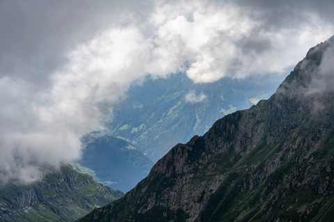 Cloudy mountains, Bernese Alps, Bernese Oberland, Switzerland