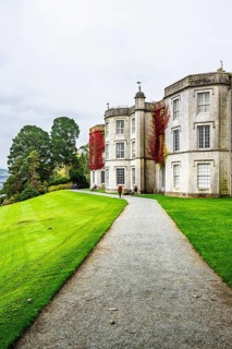 Autumn colors over Plas Newydd House and Gardens and Parkland, Llanfairpwllgwyngyll, Anglesey,