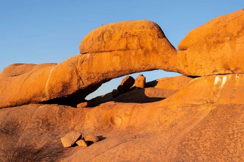 Morning, rock arch, Pontok Mountains, Große Spitzkoppe, Spitzkoppe, Große Spitzkuppe Nature