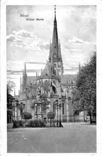 Historical postcard, picture postcard, Wesel, North Rhine-Westphalia, Germany, digitally enhanced