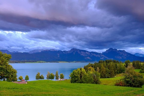 Forggensee, bei Dietringen, Ostallgäu, Swabia, Bavaria, Germany
