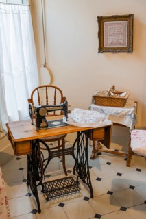 Antique sewing room in an old building, handicraft, needlework, sewing