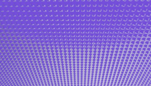 An abstract illustration featuring a geometric pattern of repeating dots, creating a 3D effect The