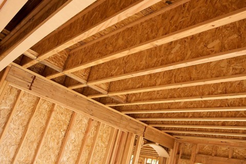 New residential construction home framing site