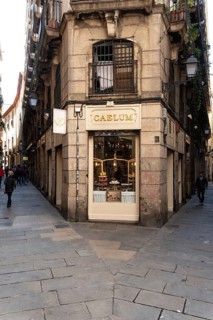 Old bakery in an alleyway in the historic centre of Barcelona, Spain