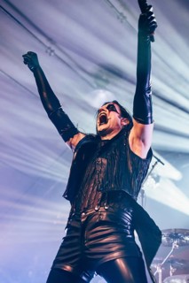 Johannes Eckerström, singer of the band Avatar live on In The Airwaves Tour at Munich's TonHalle on