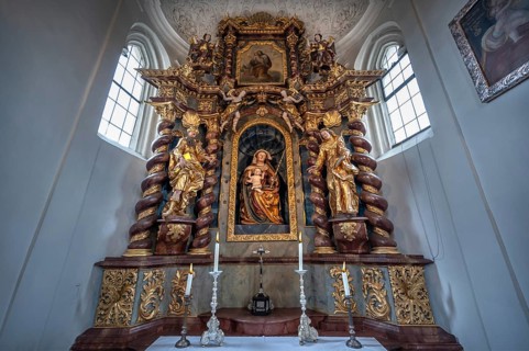 Baroque side chapel, around 1649, church of the Assumption of Mary, late Gothic hall church, Erlach