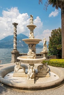 Fountain, Villa Monastero, Varenna, Lake Como, Lago di Como, Italy
