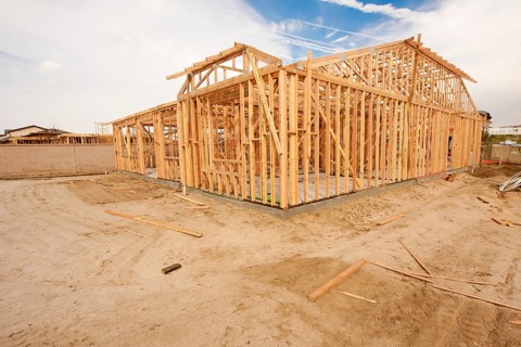 New Construction Wood Home Framing Abstract