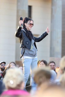 Mariybu at the demonstration against sexualized digital violence - solidarity with all victims on