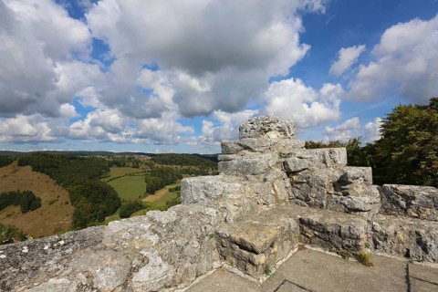 Castle ruins of Hohengundelfingen, ruins of a medieval hilltop castle, former headquarters of the