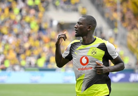 Jubel Freude Emotion Serhou Guirassy Borussia Dortmund BVB (09) Fußball Bundesliga, PreZero Arena,