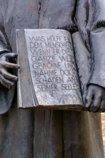 Martin Luther Monument and Old Latin School, Weißenburg in Bavaria, Altmühltal, Franconian Lake