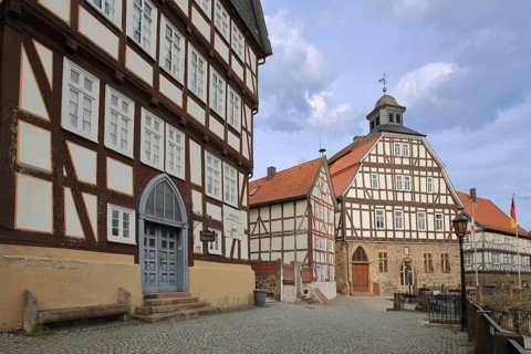 Local history museum, wedding house and town hall, half-timbered houses, Homberg-Efze, Hesse,