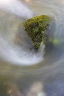 Flowing water of the Schwarzbach creek, Golling Waterfall, Golling an der Salzach