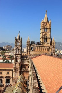 City of Palermo, on the roof of the Cathedral Maria Santissima Assunta UNESCO World Heritage Site,