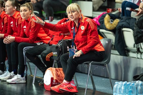 LUBIN, POLAND - FEBRUARY 8, 2026: Handball EHF European League women match KGHM MKS Zaglebie Lubin
