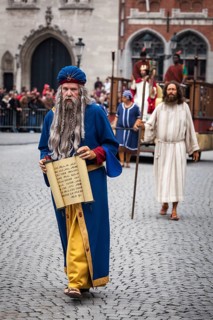 BRUGES, BELGIUM, MAY 17: Annual Procession of the Holy Blood on Ascension Day. Locals perform an