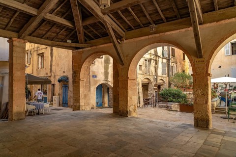Loggia of the Church of St. Mary Maggiore Sainte-Marie-Majeure in Bonifacio, Corsica, France