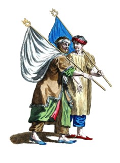 Historical clothing, fashion over time, clothing of Moorish pilgrims returning from Mecca in 1568,
