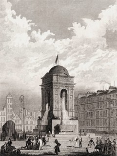 The Fontaine des Innocents, Paris, antique steel engraved print, 1831