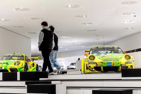 Porsche Museum Stuttgart-Zuffenhausen. The automotive museum of Dr. Ing. h.c. F. Porsche AG shows