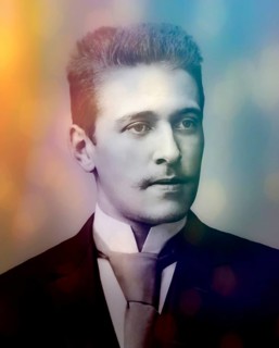 Hugo von Hofmannsthal, 1874-1929, Austrian novelist and poet, digital edited according to a