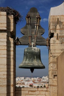 Bells of the Se Cathedral, Sedos Episcopalis, in Faro, Algarve, Portugal