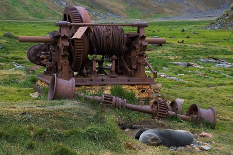 Antarctica - South Georgia - Abandoned whaling station in Grytviken, Grytviken, South Georgia,