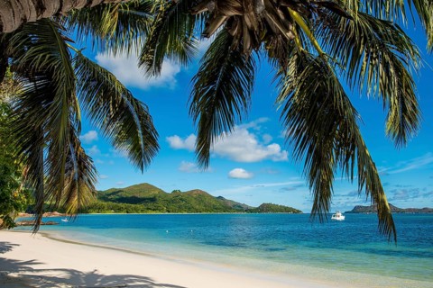 Anse Government beach at Hotel L'Archipel Resort, Praslin, Republic of Seychelles, Indian Ocean