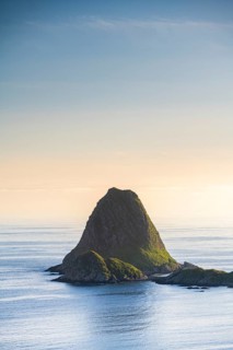 Island in the sea, near Nykvåg, Langøya Island, Vesterålen archipelago, Norway