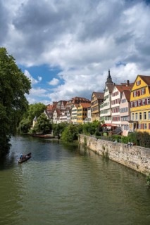 Old town houses on the Neckar, Tübingen, Baden-Württemberg, Germany