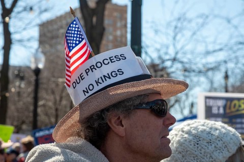 Detroit, Michigan USA - 28 March 2026 - People gathered at more than 100 'No Kings' rallies across