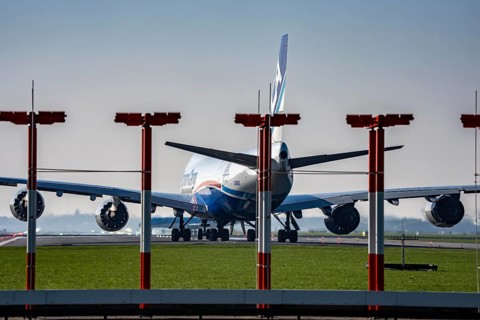 Amsterdam Schiphol Airport, Aalsmeerbaan runway, 18L-36R, Nippon Cargo Boeing 747, Jumbo Jet, plane