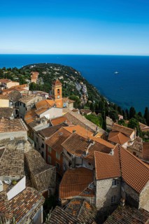 Picturesque mountain village overlooking the sea, Roquebrune, Roquebrune-Cap-Martin, near Monaco,