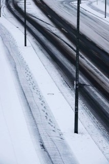 Slippery roads, winter, Germany