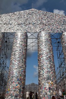 'The Parthenon of Books' by the Argentinian conceptual artist Marta Minujin, banned books,