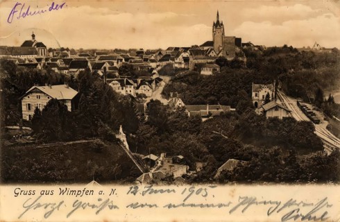 Historical postcard, picture postcard, Wimpfen a. N., Baden-Württemberg, Germany, digitally